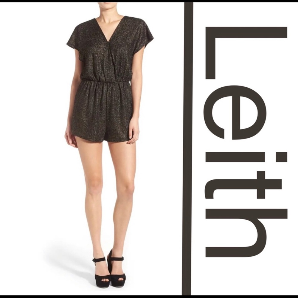 Leith Black and Gold Shimmer Romper (Size S)